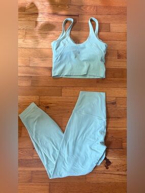 lululemon athletica Light Green Align set align pant and align tank like new